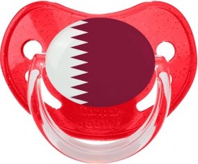 Drapeau Qatar Tétine Physiologique Rouge à paillette