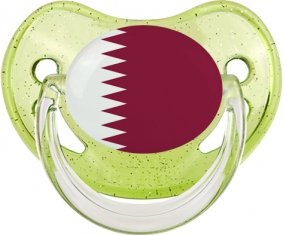 Drapeau Qatar Tétine Physiologique Vert à paillette