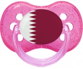 Drapeau Qatar Sucete Cerise Rose à paillette