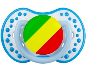 Drapeau République du Congo Tétine LOVI Dynamic Blanc-bleu phosphorescente