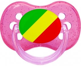 Drapeau République du Congo Sucette Cerise Rose à paillette
