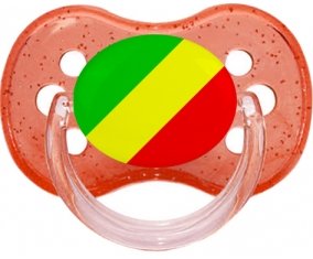 Drapeau République du Congo Sucette Cerise Rouge à paillette