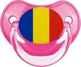 Drapeau Roumanie Sucette Physiologique Rose classique