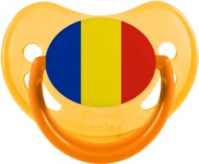 Drapeau Roumanie Sucette Physiologique Jaune phosphorescente