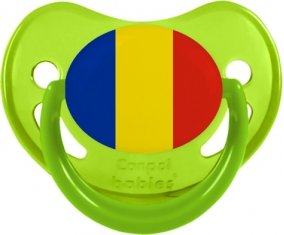 Drapeau Roumanie Sucette Physiologique Vert phosphorescente