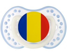 Drapeau Roumanie Sucette LOVI Dynamic Blanc-cyan classique