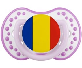 Drapeau Roumanie Sucette LOVI Dynamic Blanc-mauve classique