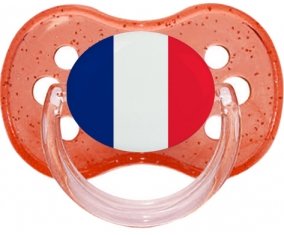 Drapeau île de la Réunion Tétine Cerise Rouge à paillette