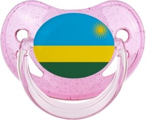 Drapeau Rwanda Sucete Physiologique Rose à paillette