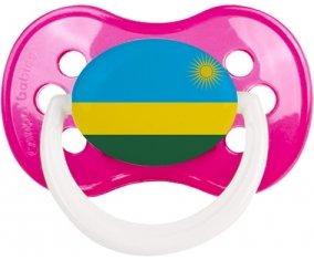Drapeau Rwanda Sucette Anatomique Rose foncé classique
