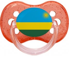 Drapeau Rwanda Sucette Cerise Rouge à paillette