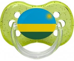 Drapeau Rwanda Sucette Cerise Vert à paillette
