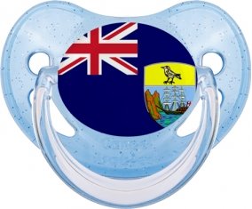 Drapeau Sainte-Hélène Sucette Physiologique Bleue à paillette