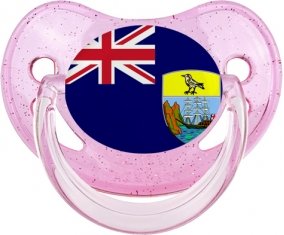 Drapeau Sainte-Hélène Sucette Physiologique Rose à paillette