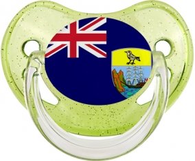 Drapeau Sainte-Hélène Sucette Physiologique Vert à paillette