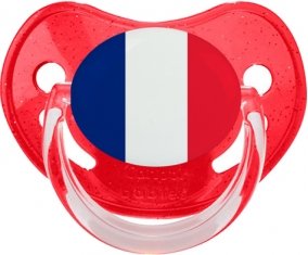 Drapeau Saint Martin Sucette Physiologique Rouge à paillette