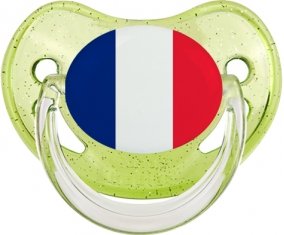 Drapeau Saint Martin Sucette Physiologique Vert à paillette