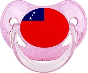 Drapeau Samoa Sucete Physiologique Rose à paillette