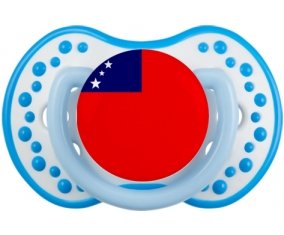 Drapeau Samoa Tétine LOVI Dynamic Blanc-bleu phosphorescente