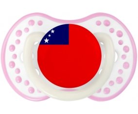 Drapeau Samoa Tétine LOVI Dynamic Blanc-rose phosphorescente