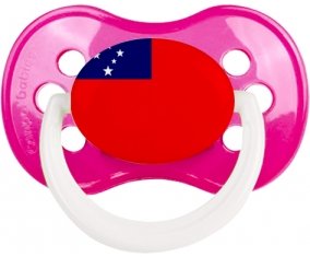 Drapeau Samoa Sucette Anatomique Rose foncé classique