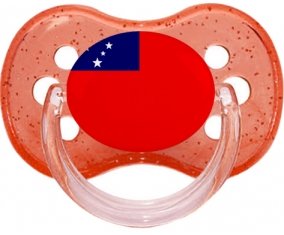 Drapeau Samoa Sucette Cerise Rouge à paillette