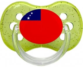 Drapeau Samoa Sucette Cerise Vert à paillette