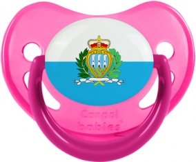 Drapeau Saint Marin Sucette Physiologique Rose phosphorescente