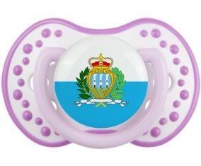 Drapeau Saint Marin Sucette LOVI Dynamic Blanc-mauve classique