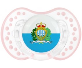 Drapeau Saint Marin Sucette LOVI Dynamic Retro-blanc-rose-tendre classique