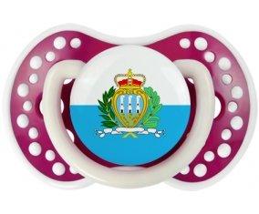 Drapeau Saint Marin Sucette LOVI Dynamic Fuchsia phosphorescente