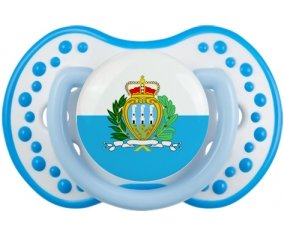 Drapeau Saint Marin Sucette LOVI Dynamic Blanc-bleu phosphorescente