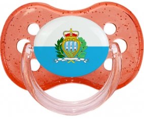 Drapeau Saint Marin Sucette Cerise Rouge à paillette