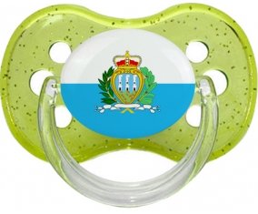 Drapeau Saint Marin Sucette Cerise Vert à paillette