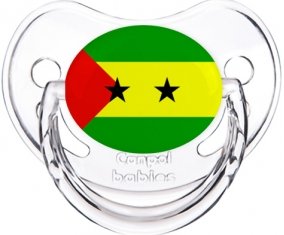 Drapeau Sao Tomé et Principe Sucette Physiologique Transparent classique