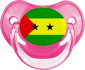 Drapeau Sao Tomé et Principe Sucette Physiologique Rose classique