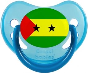 Drapeau Sao Tomé et Principe Sucette Physiologique Bleue phosphorescente
