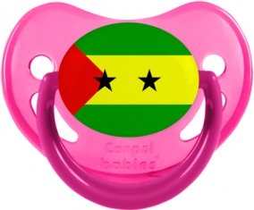 Drapeau Sao Tomé et Principe Sucette Physiologique Rose phosphorescente