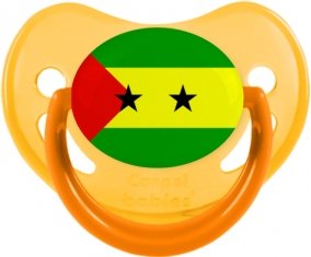 Drapeau Sao Tomé et Principe Sucette Physiologique Jaune phosphorescente