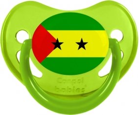 Drapeau Sao Tomé et Principe Sucette Physiologique Vert phosphorescente