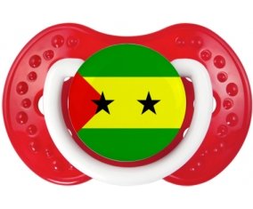 Drapeau Sao Tomé et Principe Sucette LOVI Dynamic Blanc-rouge classique