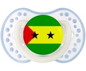 Drapeau Sao Tomé et Principe Sucette LOVI Dynamic Blanc-cyan classique