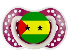 Drapeau Sao Tomé et Principe Sucette LOVI Dynamic Fuchsia phosphorescente