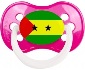 Drapeau Sao Tomé et Principe Sucette Anatomique Rose foncé classique