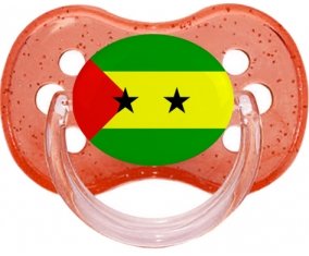 Drapeau Sao Tomé et Principe Tétine Cerise Rouge à paillette