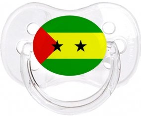 Drapeau Sao Tomé et Principe Tétine Cerise Transparent classique