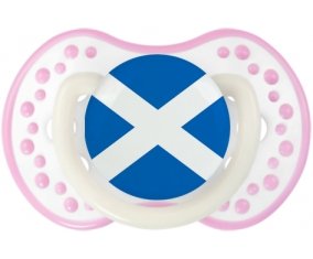 Drapeau Écosse Tétine LOVI Dynamic Blanc-rose phosphorescente