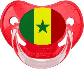 Drapeau Sénégal Sucette Physiologique Rouge à paillette