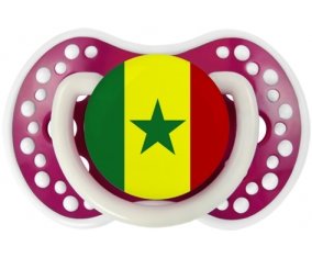 Drapeau Sénégal Sucette LOVI Dynamic Fuchsia phosphorescente