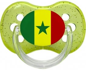 Drapeau Sénégal Sucette Cerise Vert à paillette